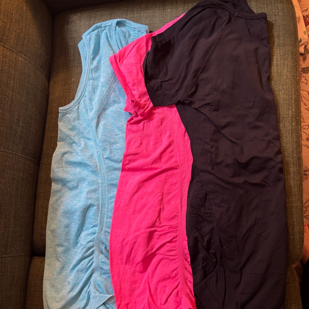 Athleta Short Sleeve Tees - Blue, Pink, Black